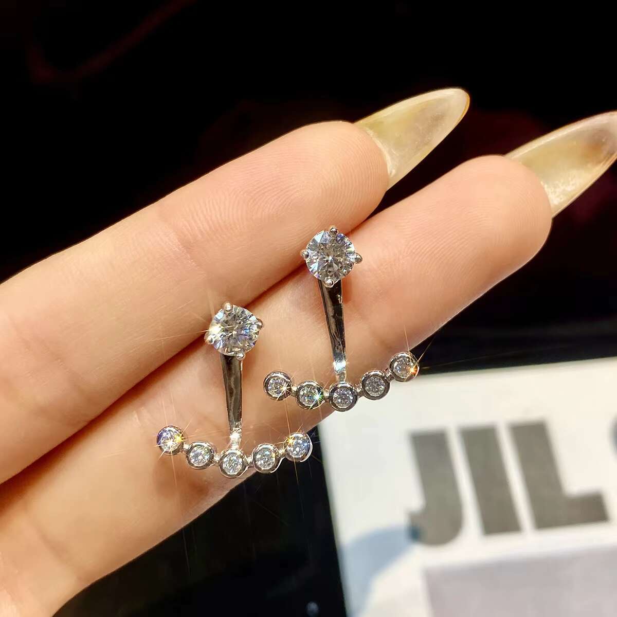 GRA Certified Luxury 0.5CT VVS Moissanite Diamond Wedding Stud Earring for Women 925 Sterling Silver Fine Jewelry