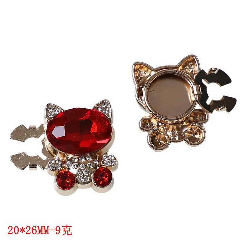 2PCS Cute Cat Rhinestone Cufflinks for Women Shirt Collar Decorative Buckle Button Cover Elegant Luxurious Jewelry Accessories W250606