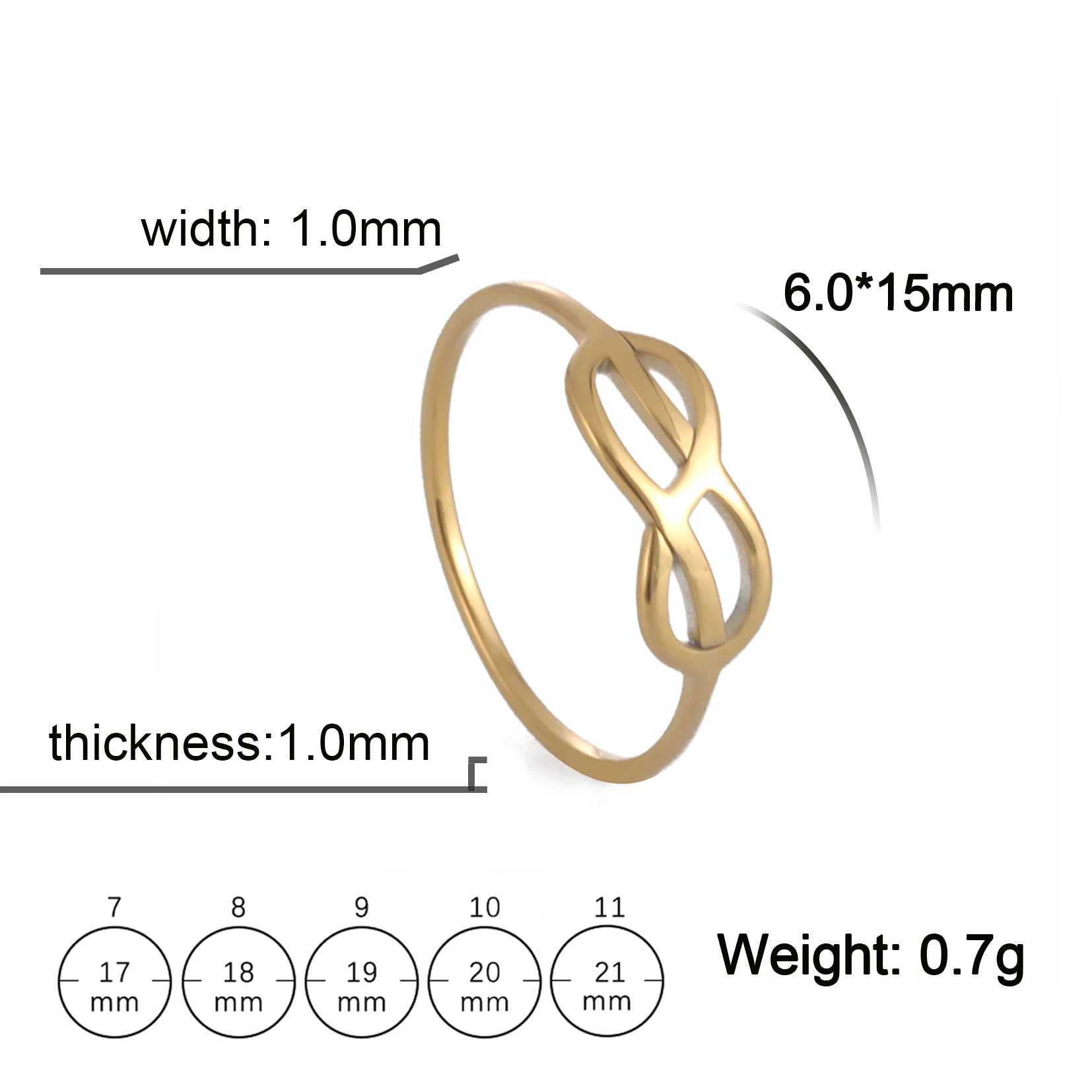 COOLTIME Infinite Knot Ring Stainless Steel Vintage Simple Rings Women Fashion Asymmetry Minimalist Ring Friendship Jewelry W250606