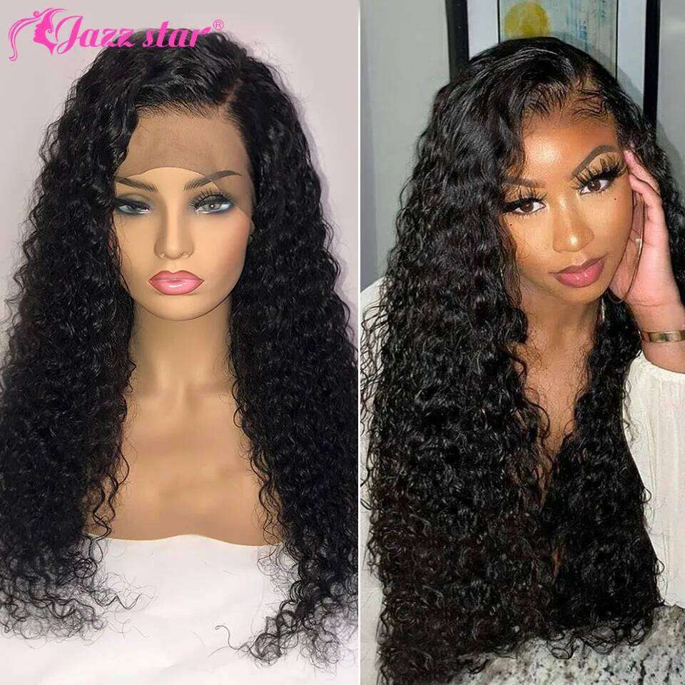 13x4 HD Transparent Lace Front Wigs 13x6 Deep Wave Frontal Wig For Women Human Hair Pre Plucked Jazz Star 180 Density