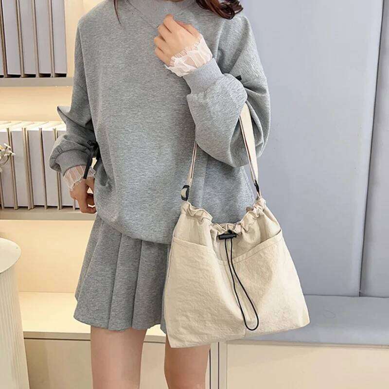 Simple Solid Color Shoulder Versatile Messenger Lightweight Women's Carry-On Bag, Daily Commuting, Travel