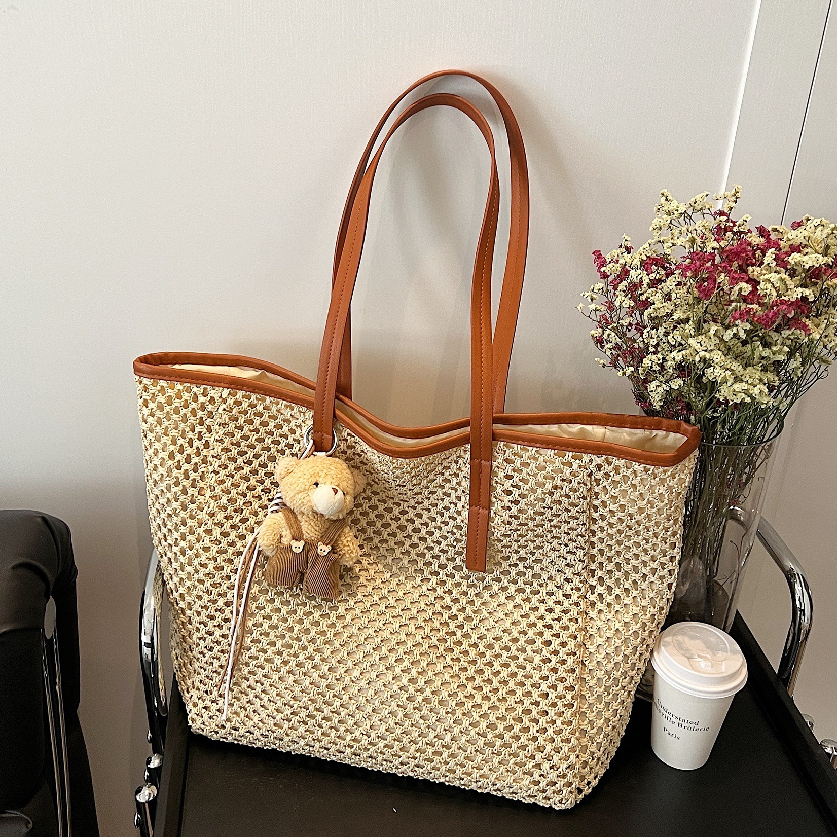 designer Beach Vacation Travel Large Capacity Bag for Women 2025 Summer New Shoulder Bag Straw Woven Commuter T