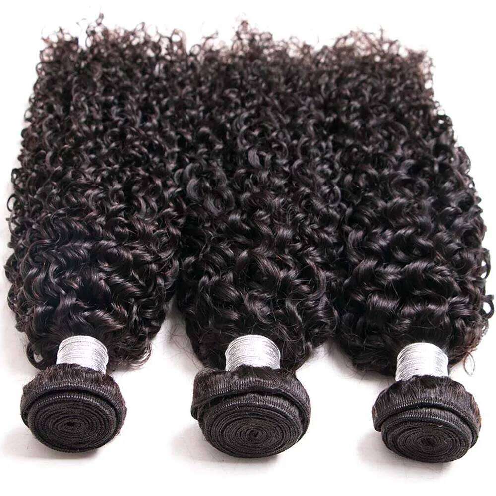12A Kinky Cheap Human Hair Extensions Jerry Curl Indian Deep Curly Wave Bundles With Closure