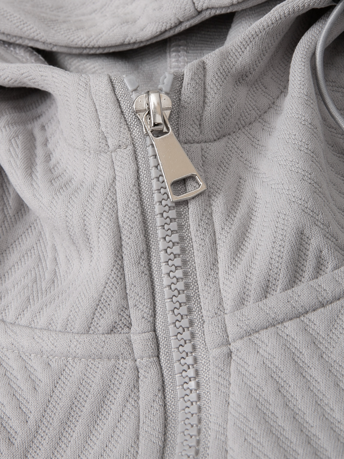 Men's casual fashion suit knitted jacquard hooded zipper pocket short sleeved and drawstring pants two-piece set