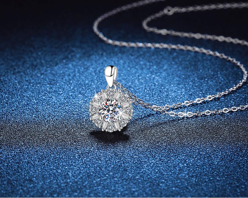 Lavish Bridal or Anniversary Present: Shimmering Moissanite Solitaire Earring & Ring Combo Featuring Radiant Flowers