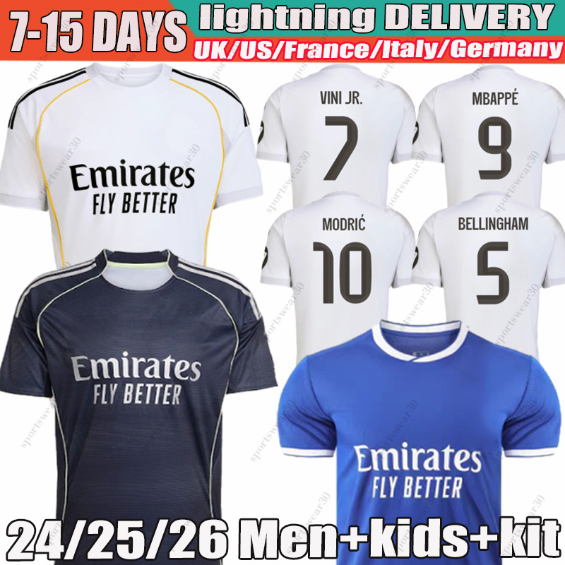 24 25 26 season camiseta madrids Soccer jerseys #9 MBAPPE BELLINGHAM VINI JR 2025 football Valverde Endrick RODRYGO MODRIC Arda Guler Camavinga kids adults kits
