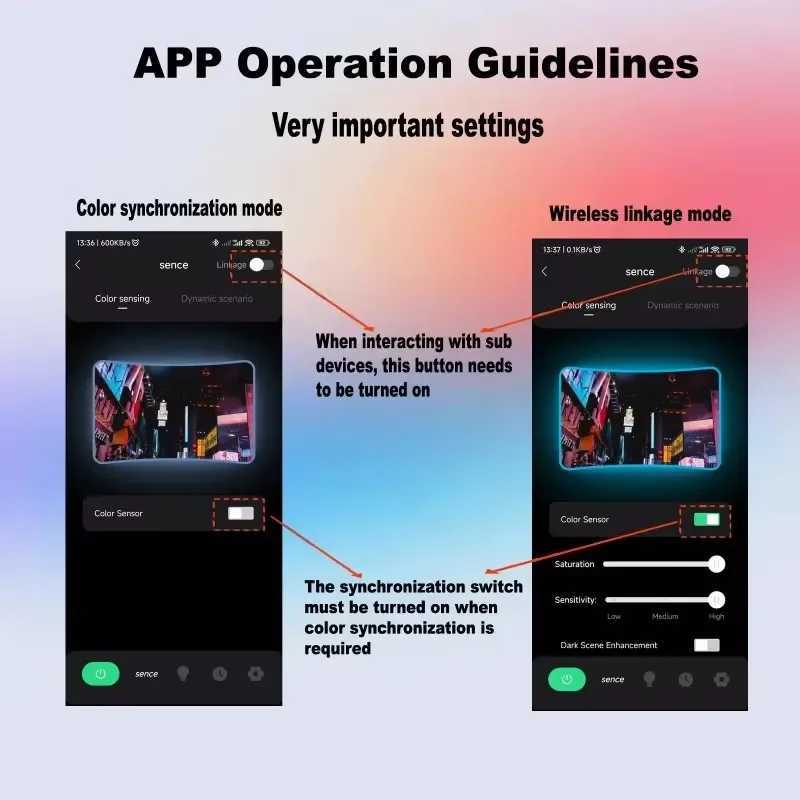RGBIC LED TV Backlight Strip with Color Picking Sensor Music Sync App Control 55-75inch for Gaming Room Atmosphere Lighting Z250605