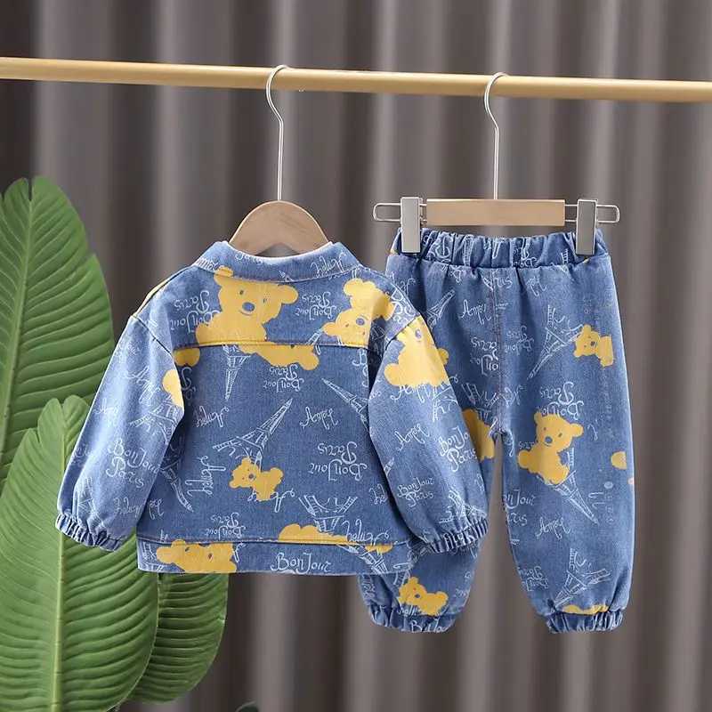 Baby Boys Clothing Set New Childrens Set Spring and Autumn Handsome Girl Denim jacket+T-shirt+Jeans 3-Piece Set 73-110CM R250606