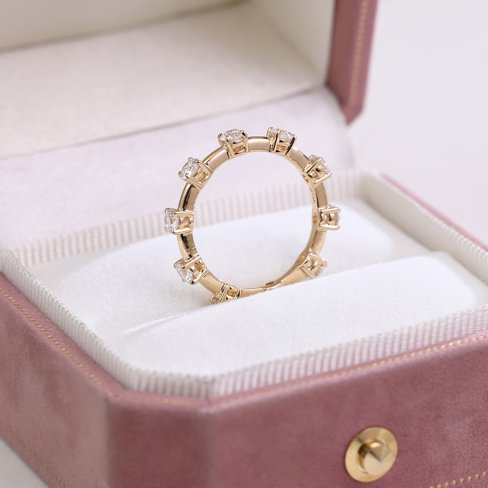 Provence Jewelry Custom Fine Jewelry 18K 14K 10K Yellow Gold Vermeil Elegant Engagement Rings DEF VVS Lab Grown Diamond Station Wedding Band Ring