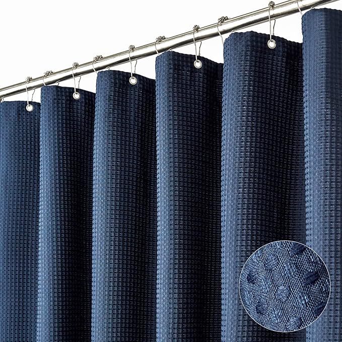 B347 plain waffle waterproof and mildew-proof polyester shower curtain bathroom curtain toilet partition curtain shower curtain
