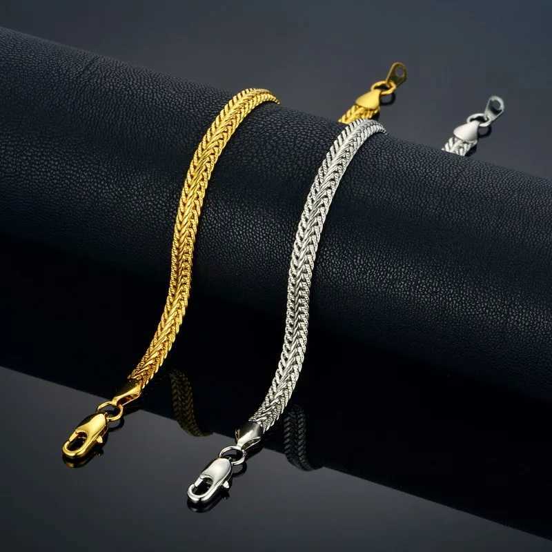 6MM Wide 18-22CM Stainless Steel Chain Snake Link Bracelets For Men Jewelry Silver Plated Solid Metal Fashion Jewelry W250606