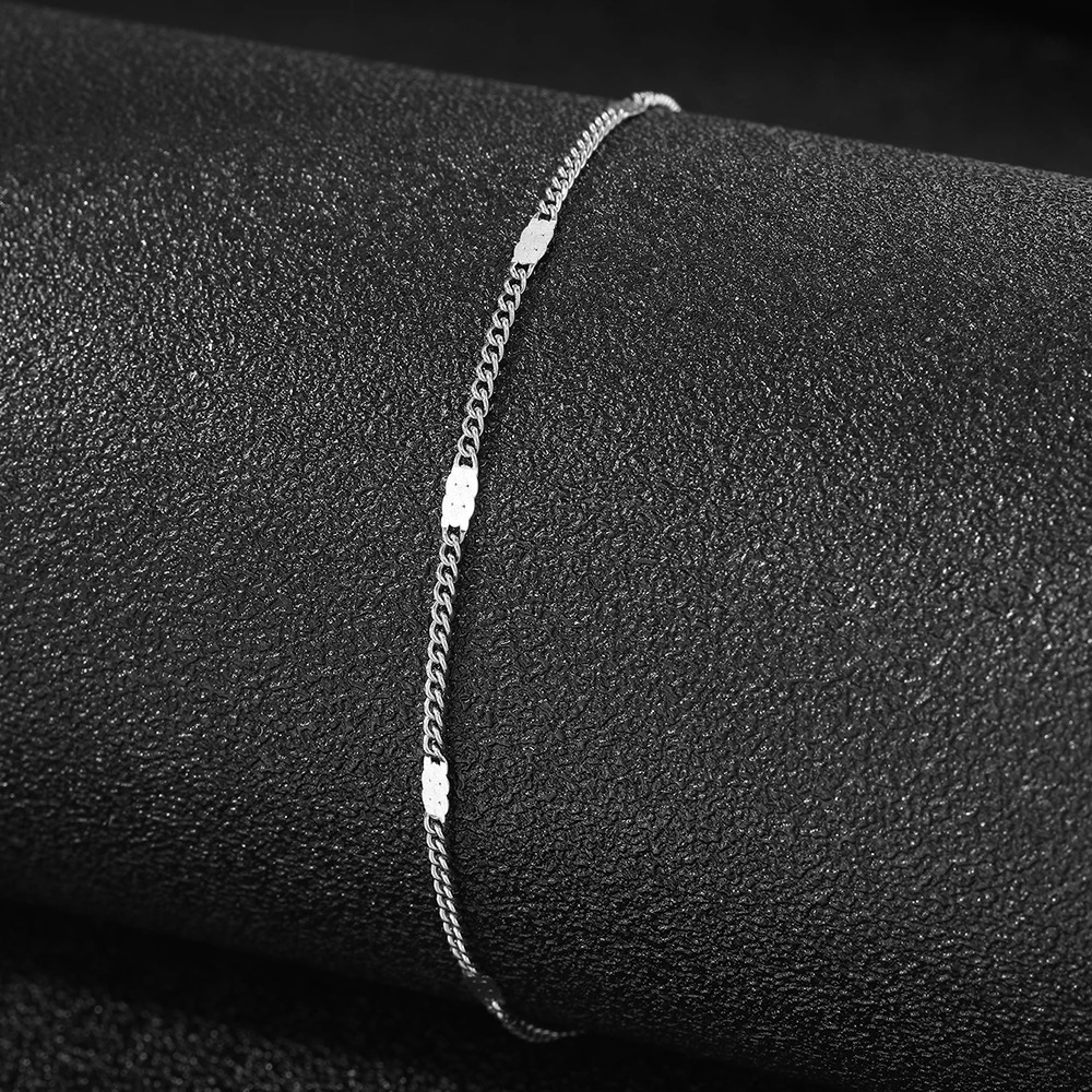 Stainless Steel Anklet Style Light Sense of Quality Sequin Chain Fine Delicate Anklet For Women Jewelry Party Gifts 250528