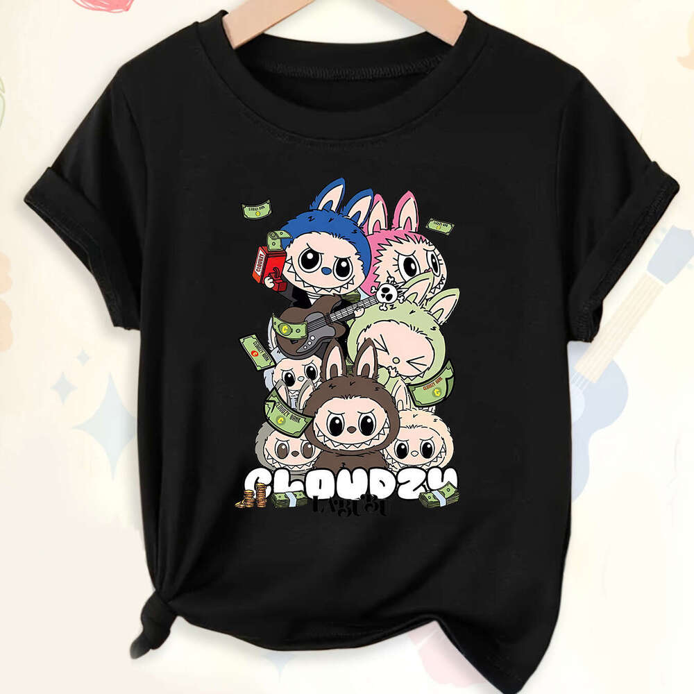 Labubu Summer Labubu Anime Merchandise Short Sleeve Unisex Two-Dimensional Trendy T-Shirt Casual Versatile Top labubu doll