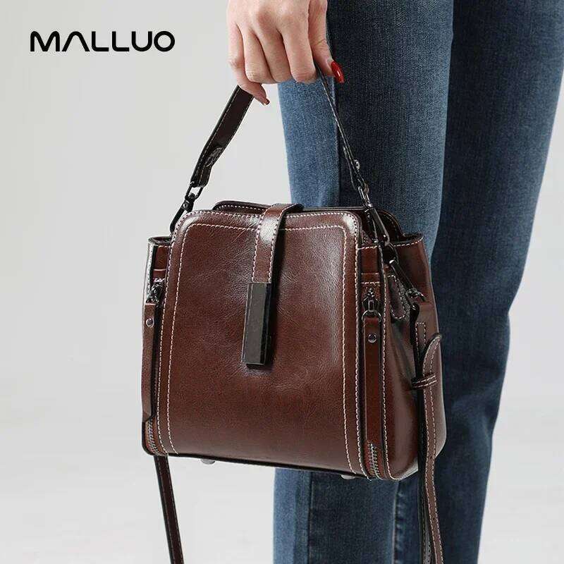 Designer Bags 2025 Women Cow Leather Shoulder Bags Lady Cowhide Designer Handbag Female Fashion Retro Crossbody Bag For Ladies Bucket Totes Luxury Bag