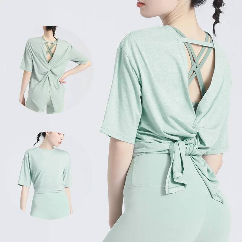 2024 fashion Spring Summer New Yoga Clothes Top Short Sleeve Women's Workout Simple Fiess T-shirt Gym Sport Running