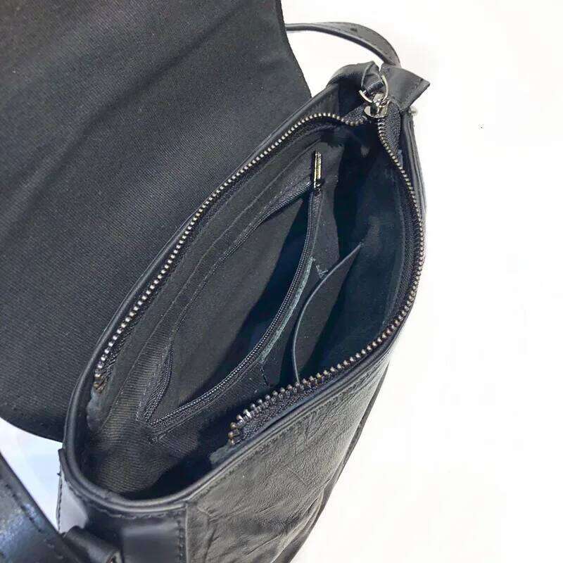 Double Strap Crossbody Women's Bags Vegetable Tanned Sheepskin Handbag Trend Genuine Leather Underarm Shoulder Bag 2025/06/06