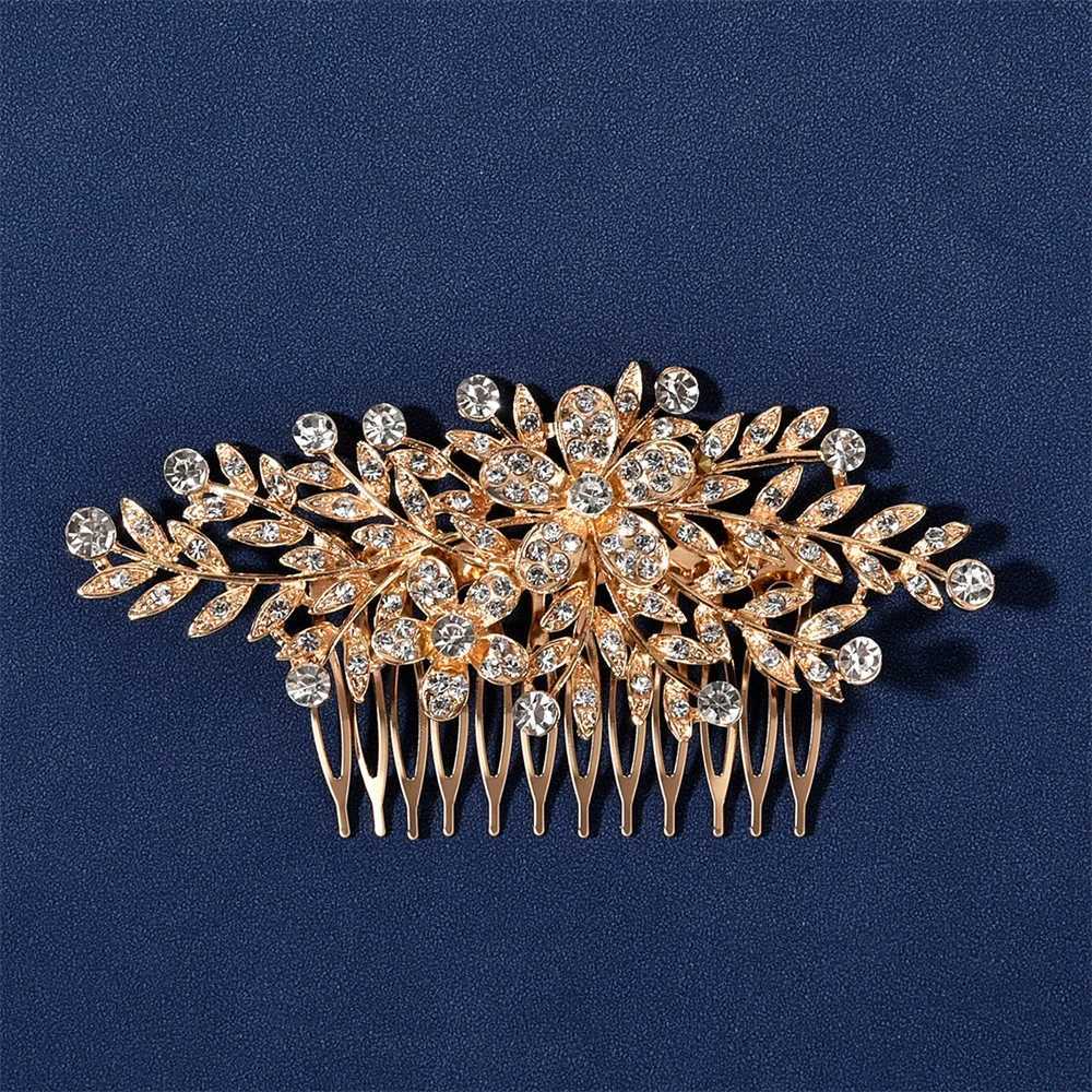 Wedding Hair Comb Bride Tiaras Headdress For Women Rhinestone Flower Hairpin Hair Clip Elegant Girls Prom Headpiece Hair Jewelry Z250605