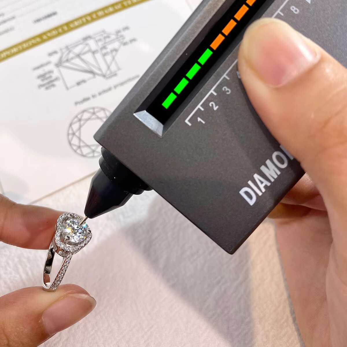 Moon Stone Diamond Moissanite Heart Shape halo Ring 925 Sterling Silver 18K White Gold 1 2 Ct for Women Engagement Jewelry