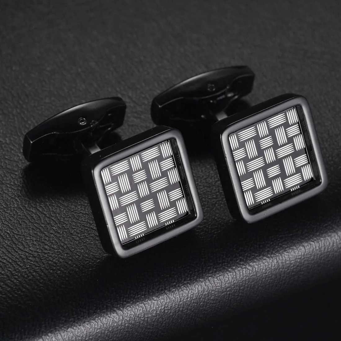 Fashion Copper Material Business Mens Shirt Cufflinks Gentlemen Fingerprint/Leaf/Square Cuff Button Male Wedding Jewelry W250606