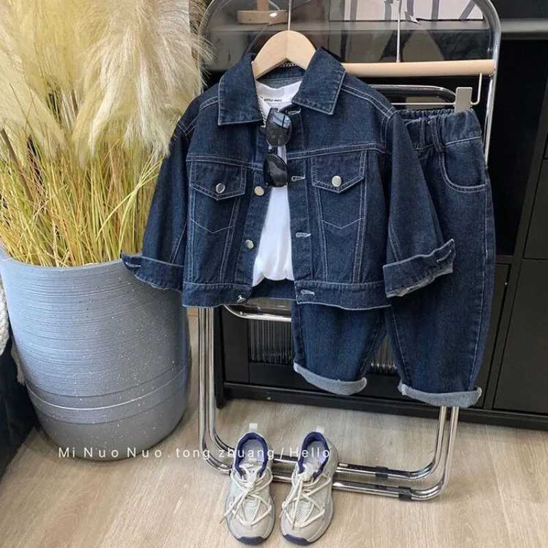1-8Years Old Kids Boys Denim Jackets+Loose Jeans Pants 2Pcs Spring Autumn Casual Loose Long Sleeve Coats Children Clothes Sets R250606