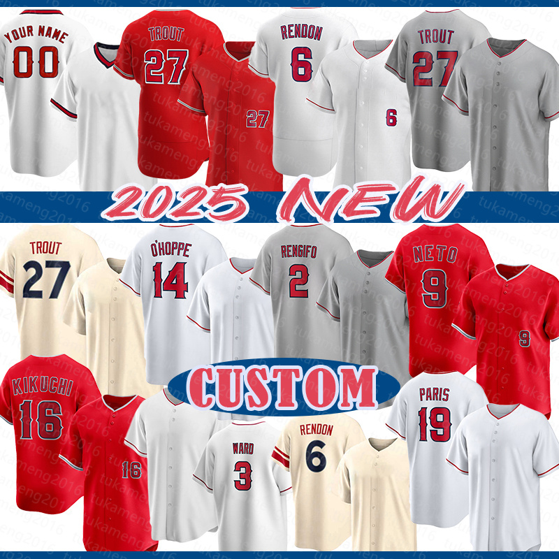 Mike Trout Logan O'Hoppe Baseball Jerseys Luis Rengifo Zach Neto Yusei Kikuchi Taylor Ward Man Anthony Rendon Kyren Paris Ben Joyce Travis d'Arnaud Reid Detmers