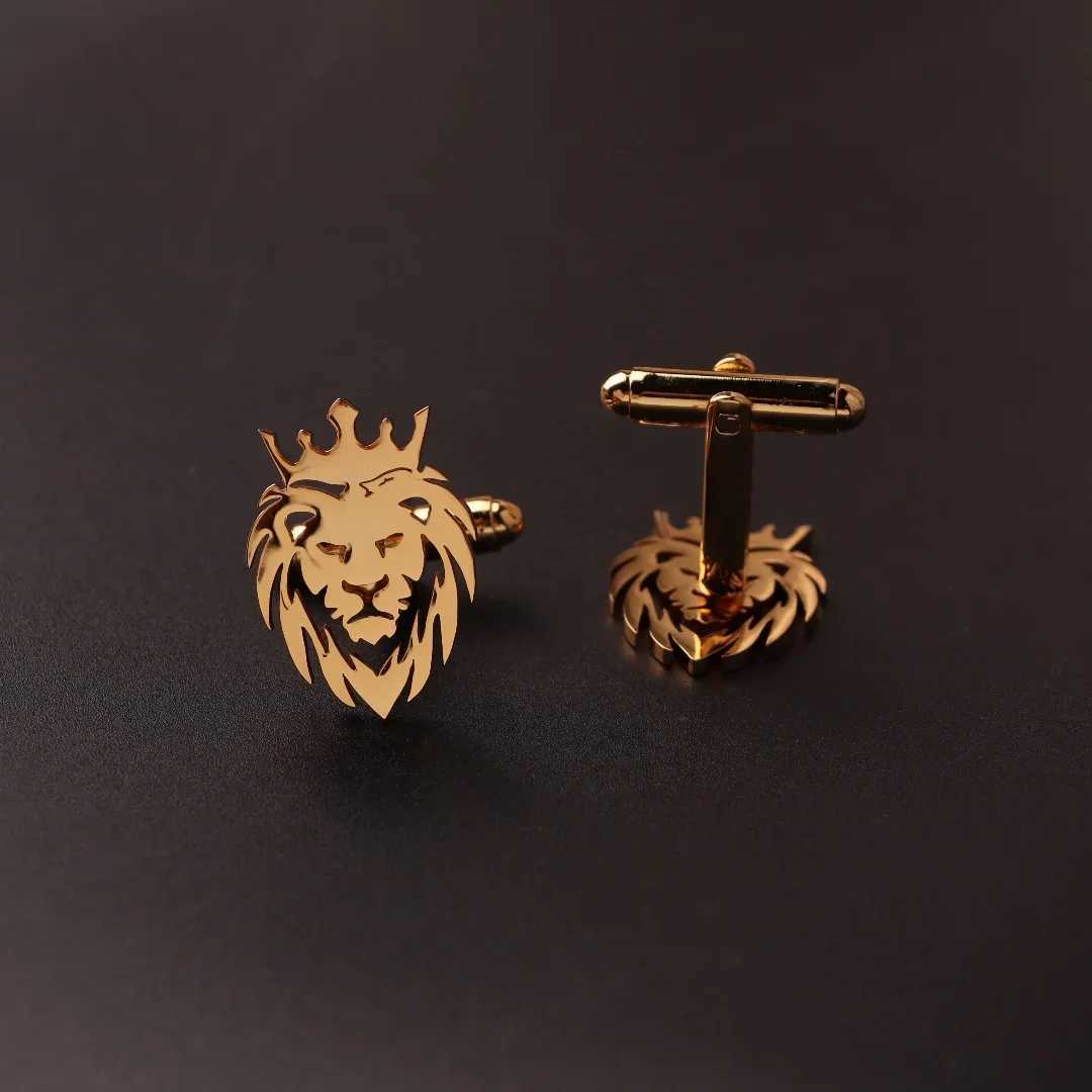 1Pair Stainless Steel Cufflinks Men Cuff Button Lion Eagle Cross Sikh Symbol For Wedding Shirt Badge Pin Business Shirt Cufflinks W250606