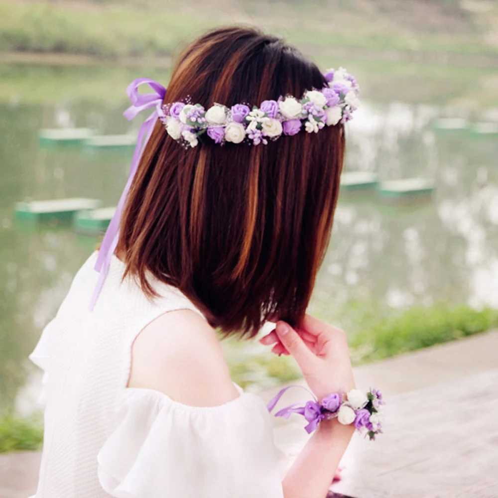 Fashion Flower Headband Wedding Headwear Lightweight Jewelry Color Retention Headdress for Banquet Wedding Dresses Skirts Z250605