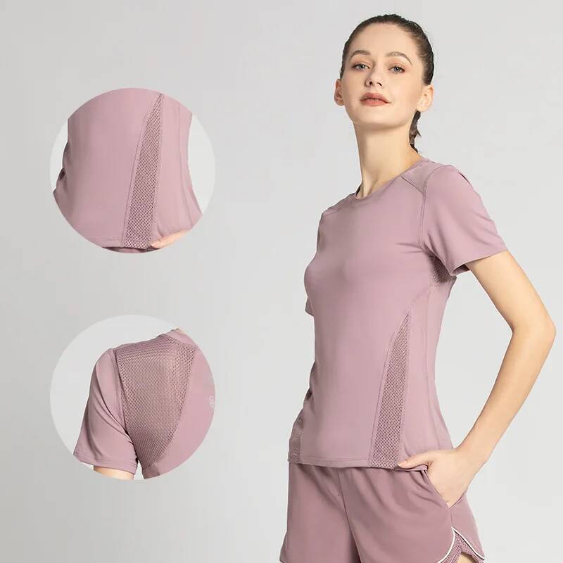 2024 fashion Spring Summer New Yoga Clothes Top Short Sleeve Women's Workout Simple Fiess T-shirt Gym Sport Running