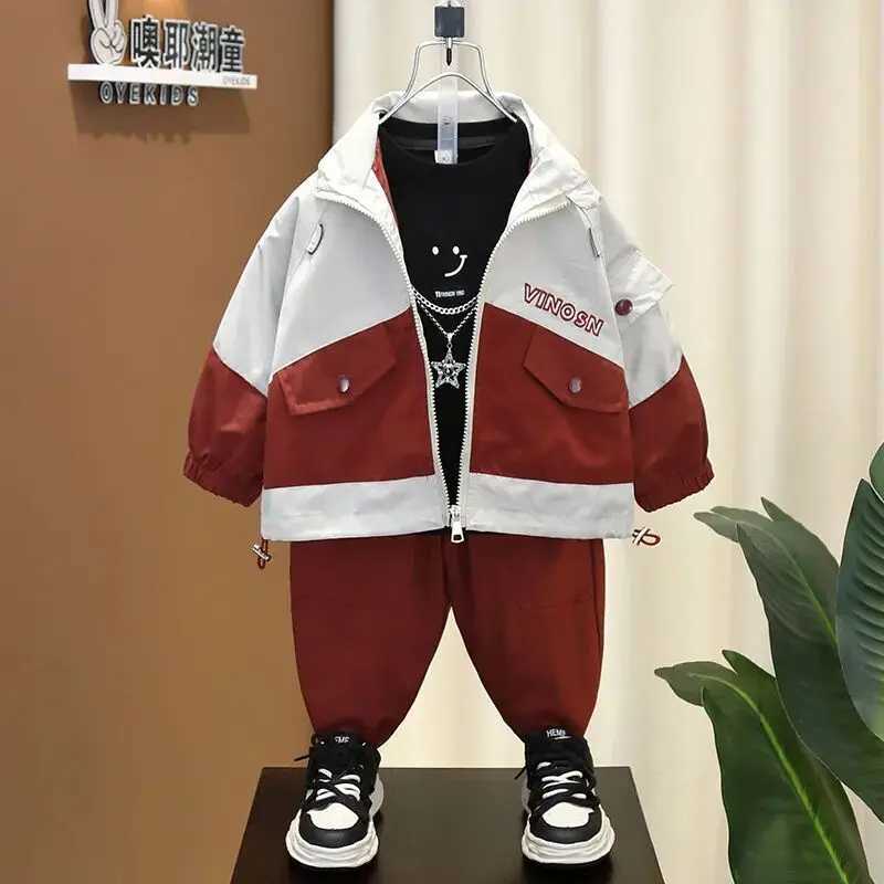Kids Boy Clothing Set Spring Autumn Children Base Coat Pants 2Pcs Girl Sport Suit Toddler Kid Casual Outfit R250606