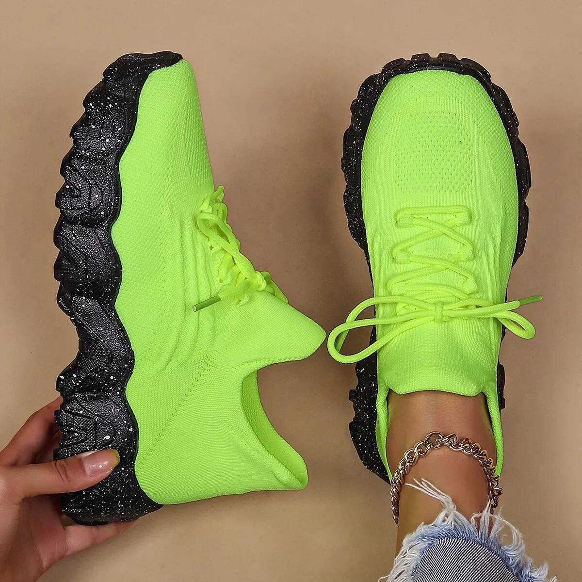 Ddmyoutdoor Mesh Oversized Sports Comfortable Women S Shoes Breathable And Fashionable Socks Shoe Cuffs Solid Color Outdoor Shoes