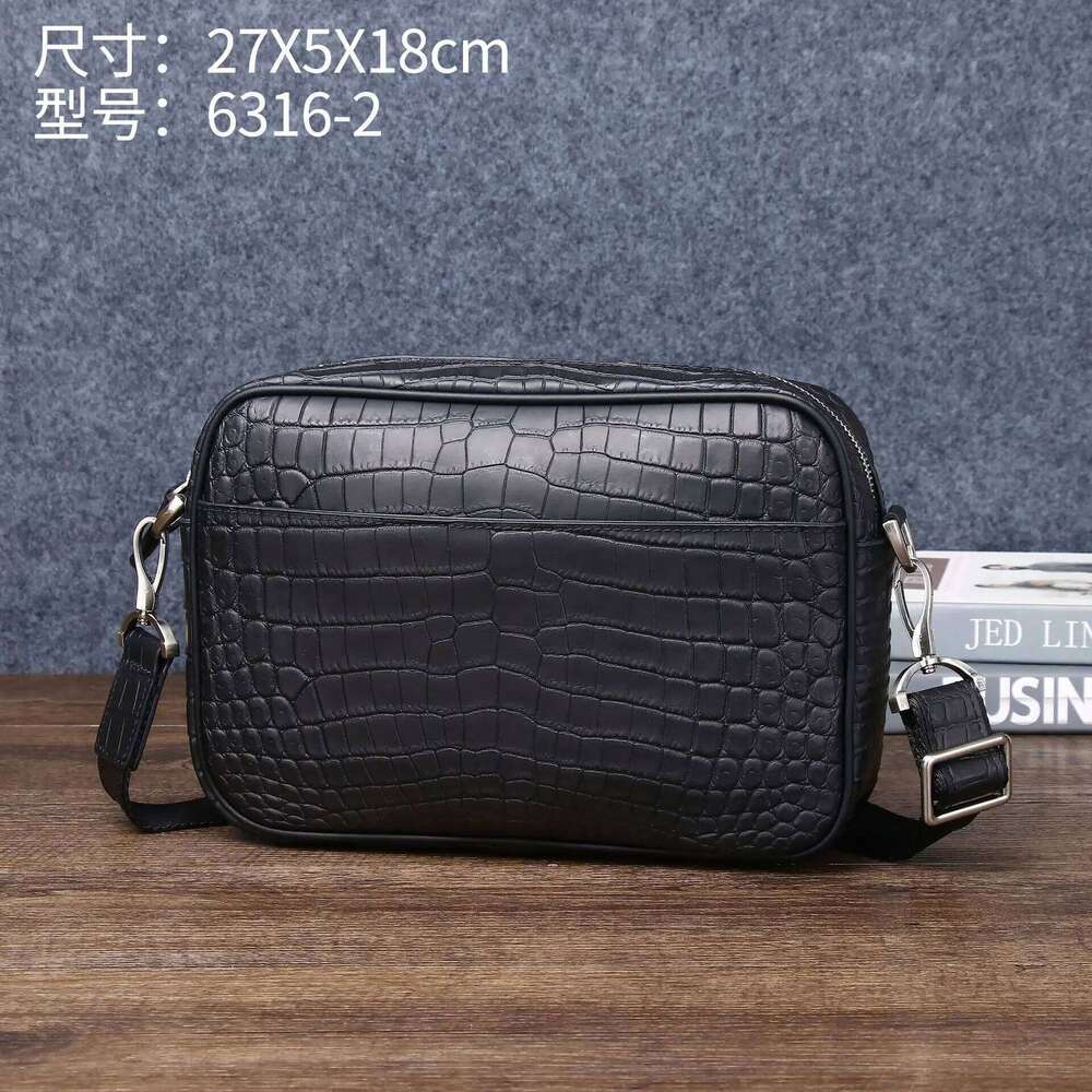 New Alligator Men's Handbags Cow Genuine Leather Male Shoulder Bag Crossbody Boy Matte Finish Leather Messenger Bags 2025/06/06