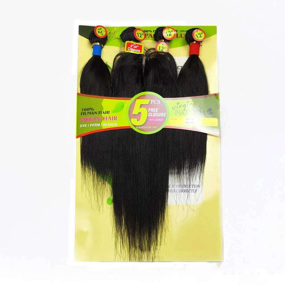 Top Rated Bone Straight Human with 4X4 Indian Raw 100%Human Hair Closure And Bundles