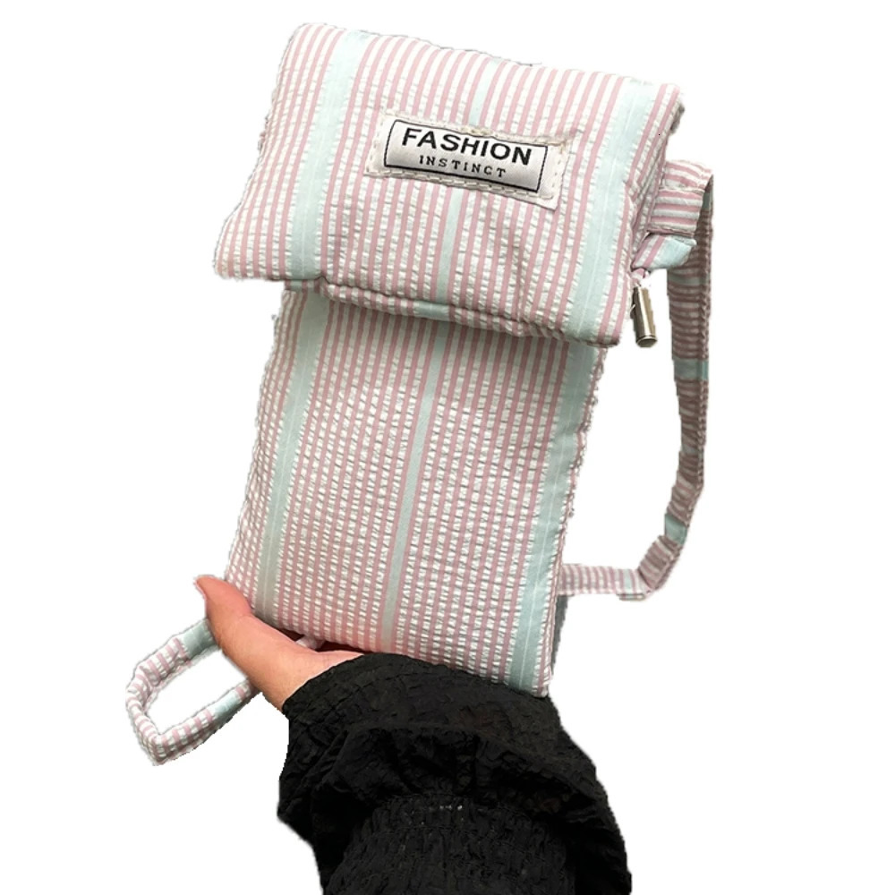 Contrast Color Striped Mini Crossbody Bag Women Summer Casual All-Match Shoulder Bags Daily Commute Phone Lipstick Packs 250605