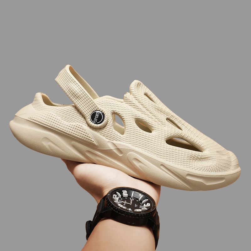 2025 Summer Free Shipping New Designer Men's Cool with Hole Shoes for Outer Wear Hollow Beach Sandals