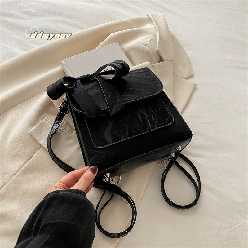 Bowknot Multi-use for Women 2024 New Trendy Fashion College Style Versatile Handbag Travel Backpack ddmynov