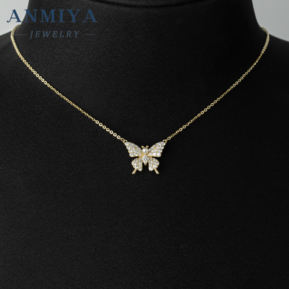 Custom Wholesale Necklace Golden Plating Fashion Women Jewelry 925 Sterling Silver Butterfly Necklace