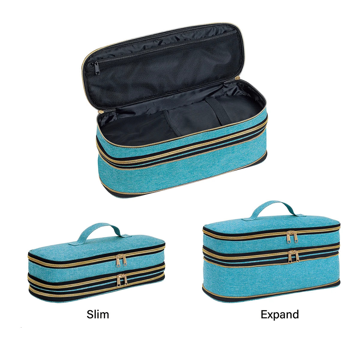 Doublelayer largecapacity expandable storage bag can accommodate hair dryersstyling toolscombs and other care products 250605