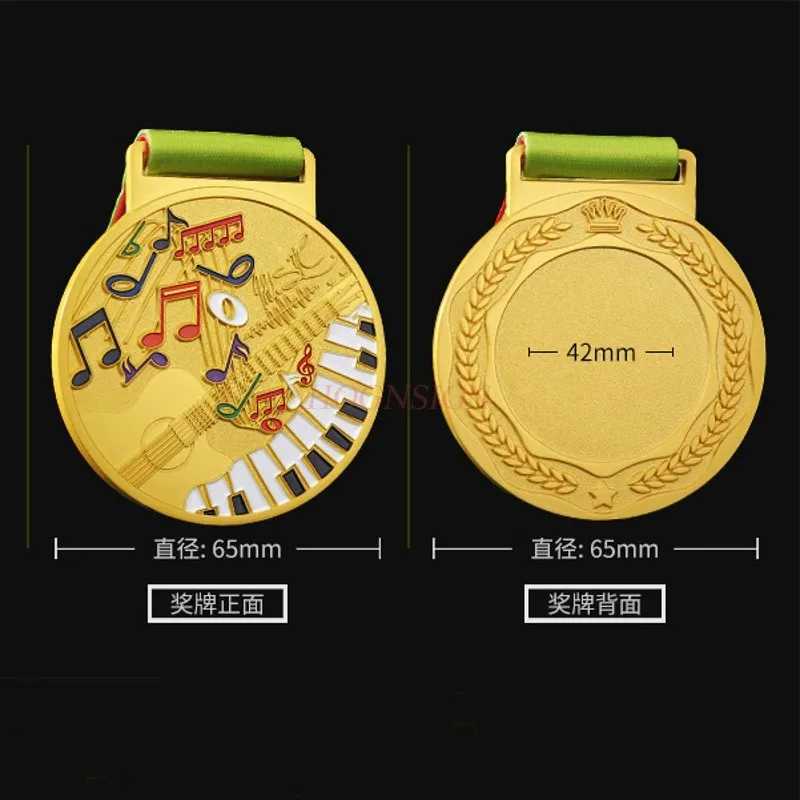 Metal Medal Trophy Grand Music Piano Violin Singing Childrens Competition Award Singing Medal T250606