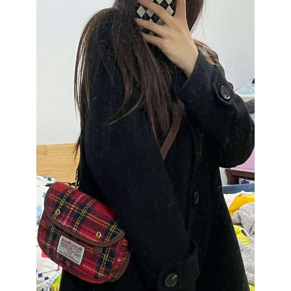 Designer Brand Bolsa Feminina New High Quality Woolen Plaid British Style Crossbody Bag Vintage Shoulder Bags For Women Hot Sale