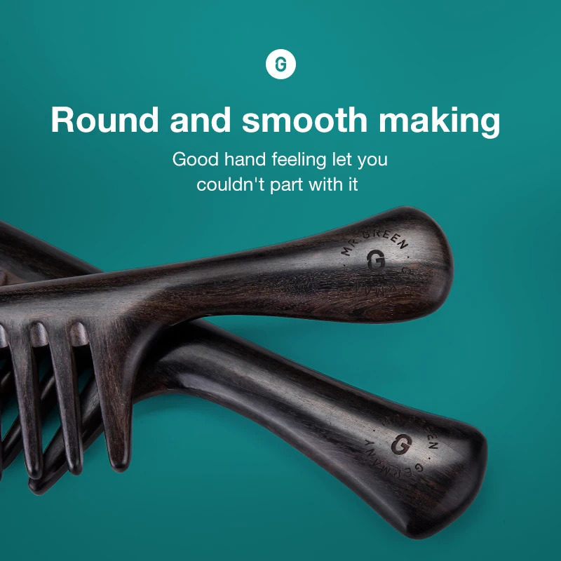 MR.GREEN Natural Wood Comb Wide Tooth Wet Hair Combs Anti-Static Styling Comb for Long Hair Head acupuncture point massage 250603