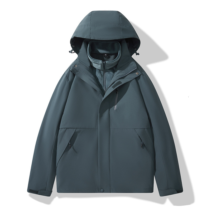 Ddmyoutdoor Outdoor Assault For Couples Three In One Detachable Inner Liner Two Piece Set New Solid Color Warm And Thick Mountaineering Suit Jackets