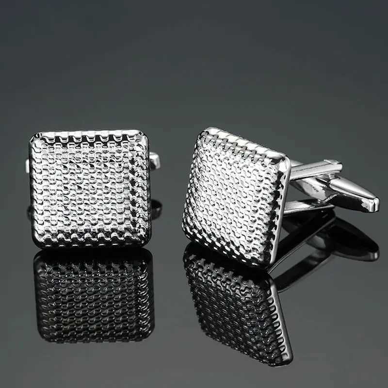 High quality brass material silver laser pattern building block Cufflink fashion mens French shirt Cufflinks wholesale retail W250606