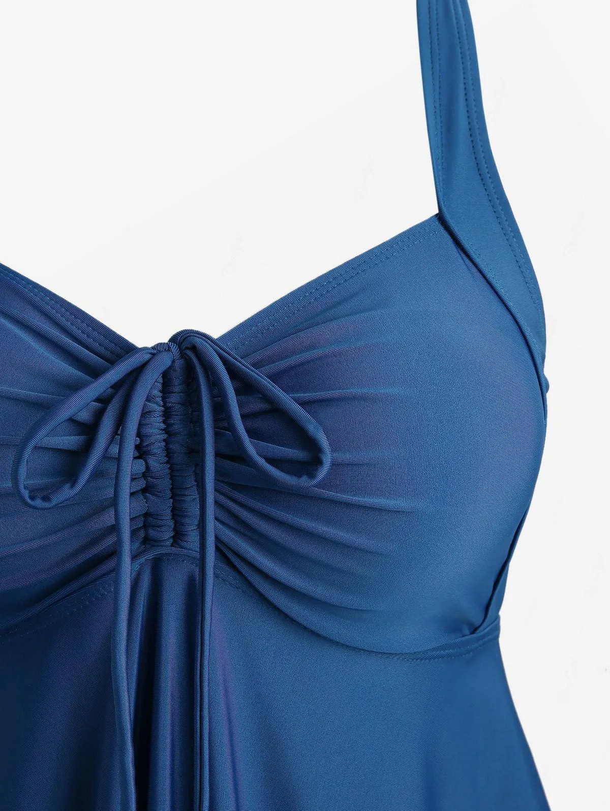 Rol Womens Plus Size Hollow Out Flowers Cinched Panel Adjustable Shoulder Strap Tankini Swimsuit 250603