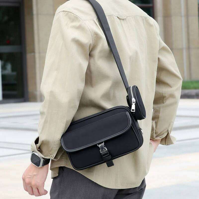 Men's Solid Color Oxford Square Shoulder Crossbody Wallet Bolsos Para Hombre Messenger Bags For Men Mens Bag