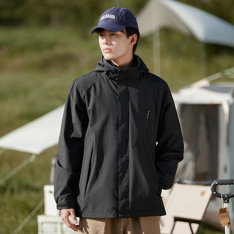 Ddmyoutdoor Outdoor Windproof And Waterproof Three In One Assault Jacket Winter Couple Style With Fleece Insulation Solid Color Versatile Sports Jacke