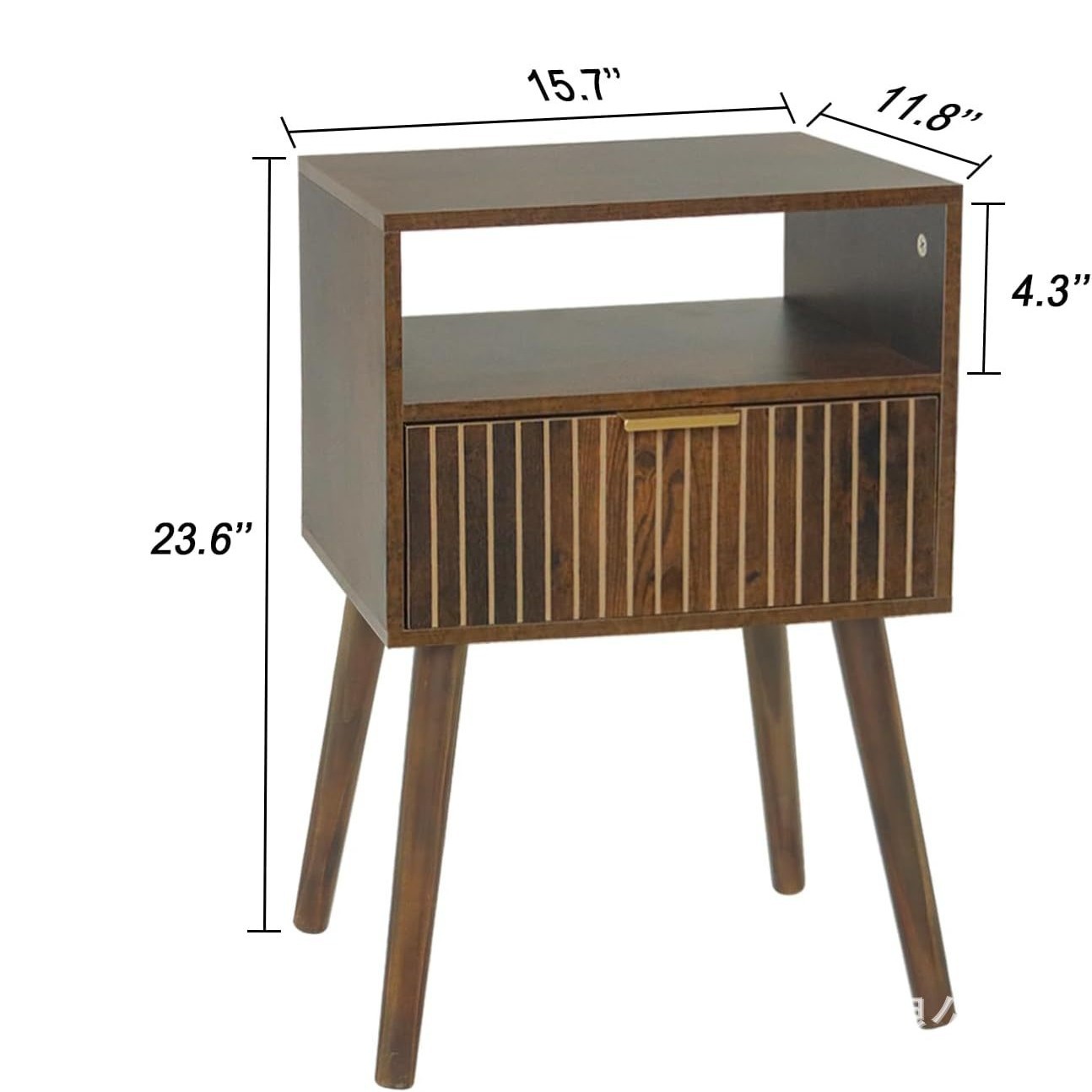 B6064 Drawer-style floor-standing bedside table solid wood living room sofa side table home small apartment side cabinet