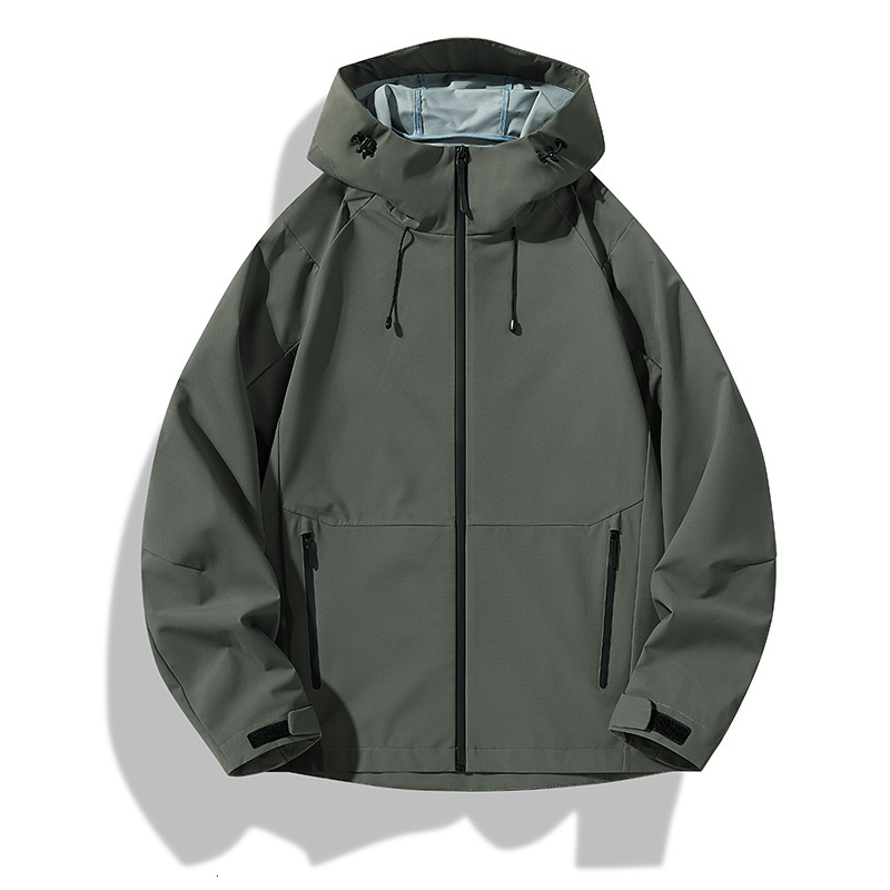 Ddmyoutdoor Spring Coat Plus Size Couple New Solid Color Single Layer Assault Casual Outdoor Sports Hooded Single Jacket Jogging Suit