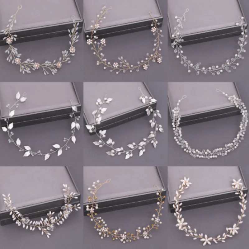 Bridal Pearl Headband Wedding Hair Accessories Rhinestone Crystal Tiara Wedding Headband For Women Bride Headpiece Hair Jewelry Z250605