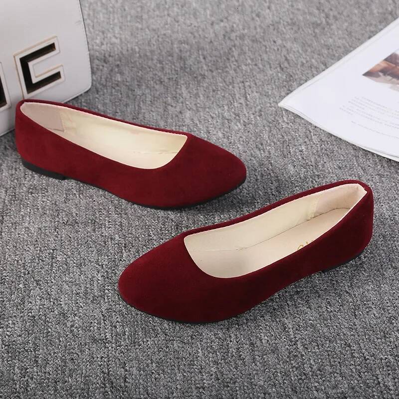 Ddmyoutdoor Plus Size Women Flats Slip On Flat Candy Color Woman Boat Shoes Black Loafers Faux Suede Ladies Ballet Outdoor Shoes