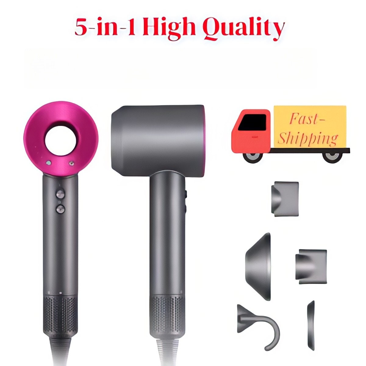Hair dryer 5 in 1 supervelocity multi-function negative ion Hair care hair dryer travel gift box Home essential intelligent constant temperature quick drying